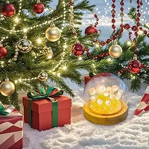 Birthday Gifts Mom Assembled Tulip Light Handmade Artificial Flower Table Lamp Bedroom Desk Decoration for Daughter Girlfriend