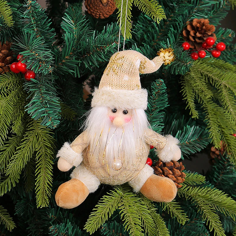 Christmas Tree Hanging Ornaments, Doll Decoration, Santa Claus, Hanging Pendant for Walls Windows and Doors, Cute