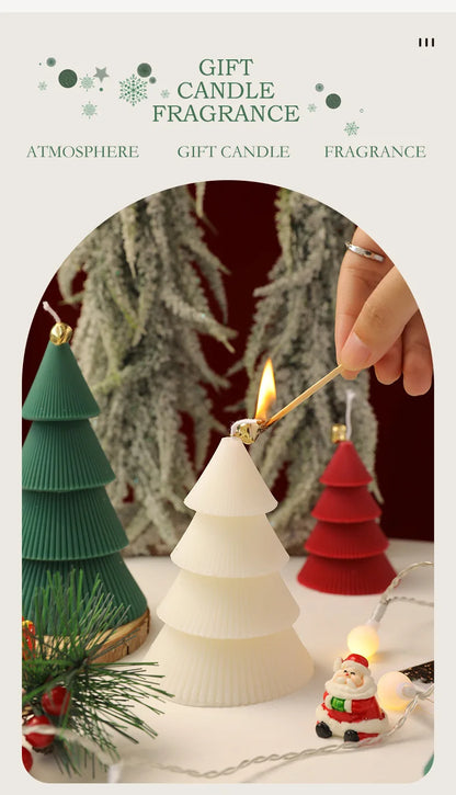 Christmas Tree Candle for Festive Decor  Red Green Home Decorative Candle for Holiday Celebrations New Year's Decor