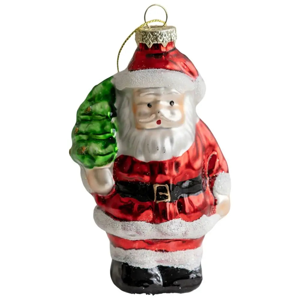 Santa Claus Christmas Glass Ornaments Christmas Theme New Year X-mas Tree Decoration Snowman Pendant Gift Christmas Hanging