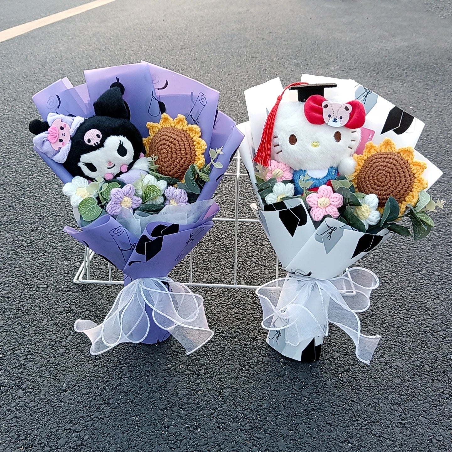 Graduation Gift Kuromi Hello Kitty Bouquet My Melody Cinnamoroll With Sunflower Christmas Valentine's Day Birthday Gift