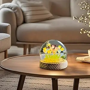 Birthday Gifts Mom Assembled Tulip Light Handmade Artificial Flower Table Lamp Bedroom Desk Decoration for Daughter Girlfriend