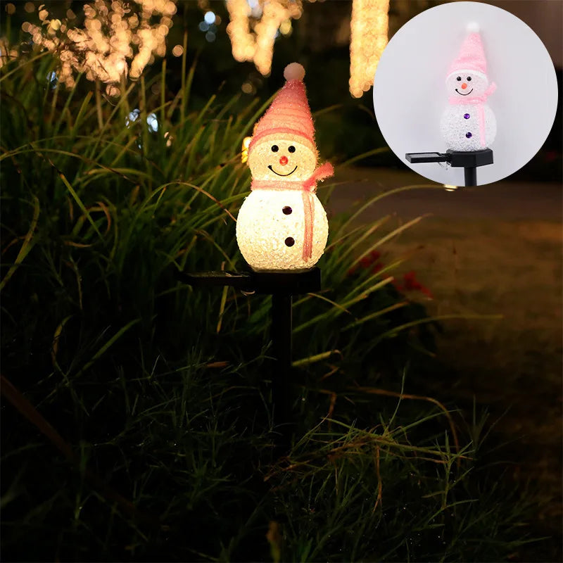 Christmas Decorations Light Solar Light Snowman Christmas Outdoor Solar Powered Stakes Lights For Corridor Patio Lawn Decoration