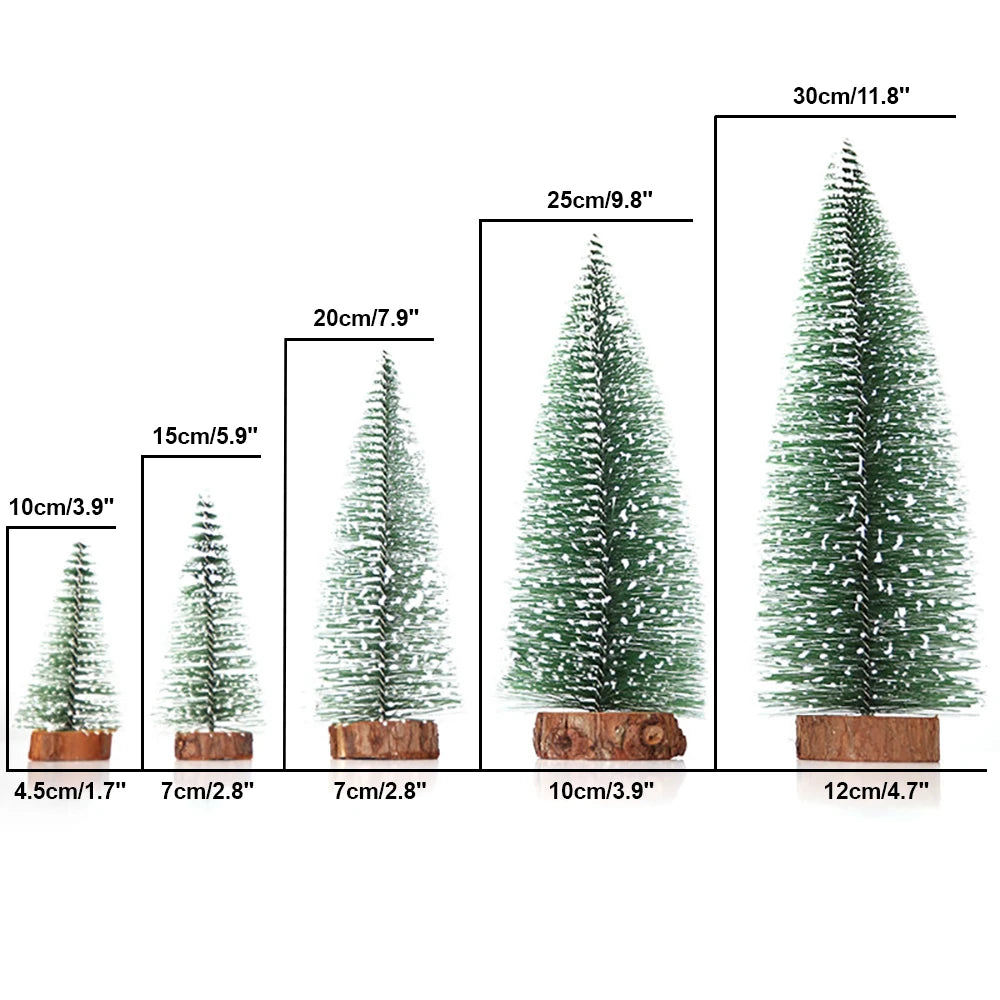 Christmas Decoration Artificial Mini Tree Ornaments Miniature Cedar Snow Pines for Home Table Decor 2024 Navidad Landscape Gifts