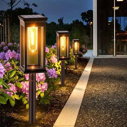 Outdoor Solar Path Lights Waterproof Garden Lighting for Patio Lawn Walkways Driveways Warm Landscape Lights