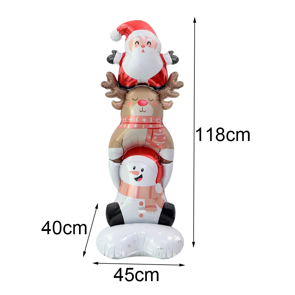 Christmas Inflatable Snowman Balloon Standing Snowman  Foil Balloon Outdoor Yard Decorations New Year Xmas Party Christmas Decor