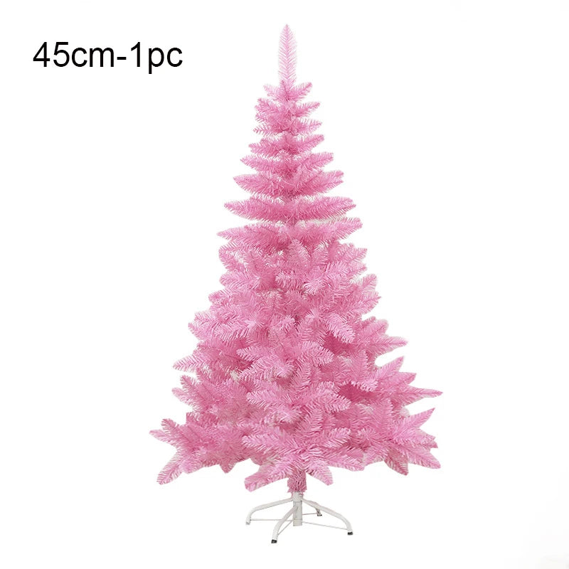Xmas Decoration Window Ornaments Artificial  Tree Pink Rose Red Beautiful Christmas Tree Decorations Christmas Festival Gift