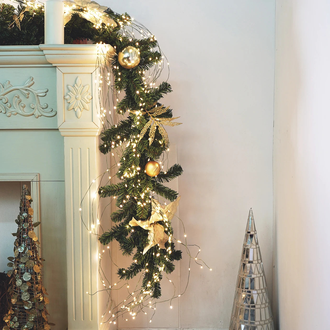 Christmas Lights Curtain String Light Waterfall Outdoor Decoration 2M 100-600LED Fairy Led Garland For Tree Garden Party Holiday