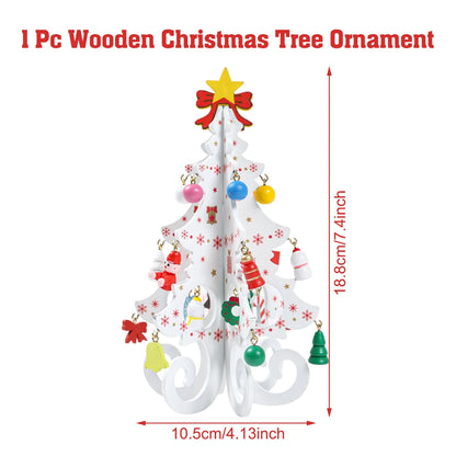 Christmas DIY Tree wooden Ornament Happy 2026 New Year DIY Table Home Decoration Xmas Navidad Merry Christmas Mini Trees