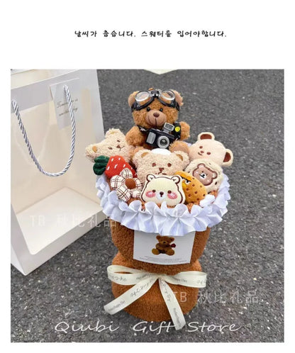 Birthday Gifts for Girlfriend - Cute Doll Bouquet Flowers, Lovely Surprise Present Idea for Her Special Day