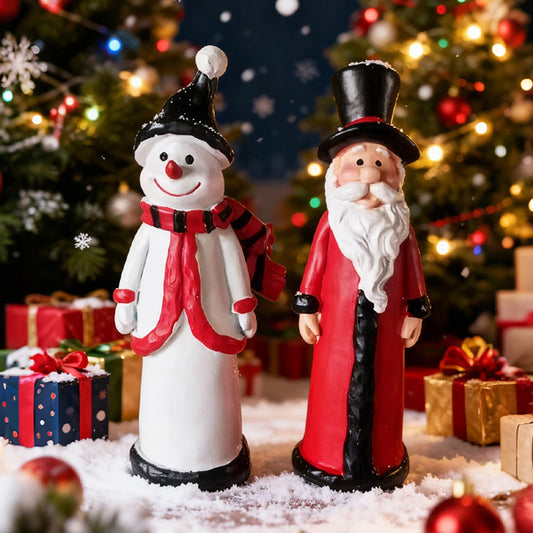 Christmas Decorations Hats Snowmen Santa Claus Ornaments Holiday Desktop Ceramic Decorations Handicrafts