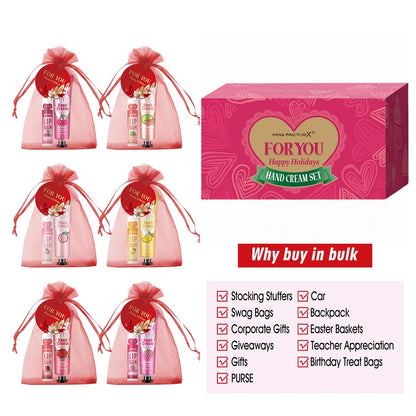 96pcs gift set hand cream and lip balm, with thank you card and organza bag, suitable for wedding, ladies party
