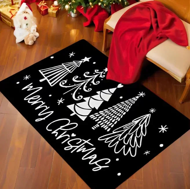 Christmas Decoration Simple Tree Welcome Mat Suitable for Indoor and Outdoor Kitchen Home Office Holiday Retro Home Decoration