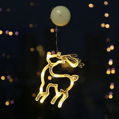 Christmas Ornaments Hanging LED Lights Bedroom Decoration Christmas Decorations Home Window Glass Decoration Warm