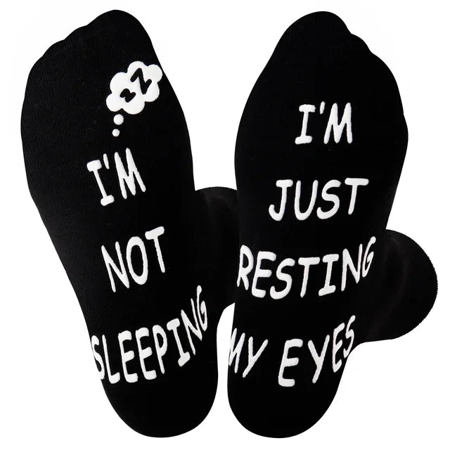 Gifts For Men BoyFriend Christmas Birthday Presents 1Pairs 'I Am Gaming'' I'm not Sleeping' Print Funny Novelty Cotton Socks