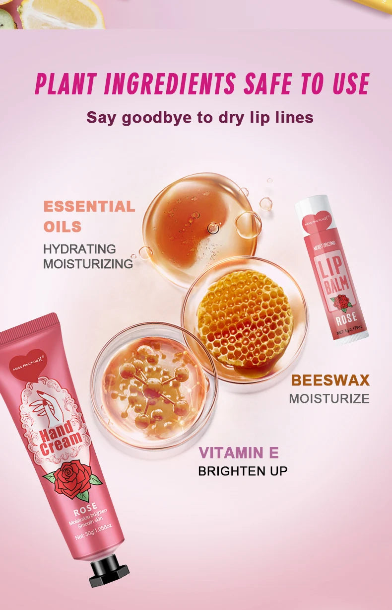 12 Hand gift Hand cream and lip balm set Friends Party Gift with love net bag and thank you card Holiday gift