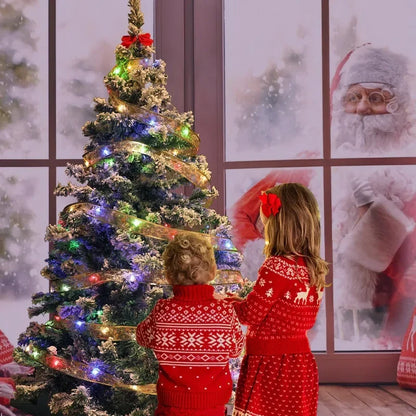 Christmas Decoration LED Ribbon Lights Christmas Tree Ornaments DIY Lace Bows String Light Navidad Home Decoration New Year 2025