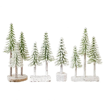 Christmas Tree Decoration Mini Christmas Tree Artificial Bottle Brush Trees with Snow Frost Flocked Pine for Winter Table Decor