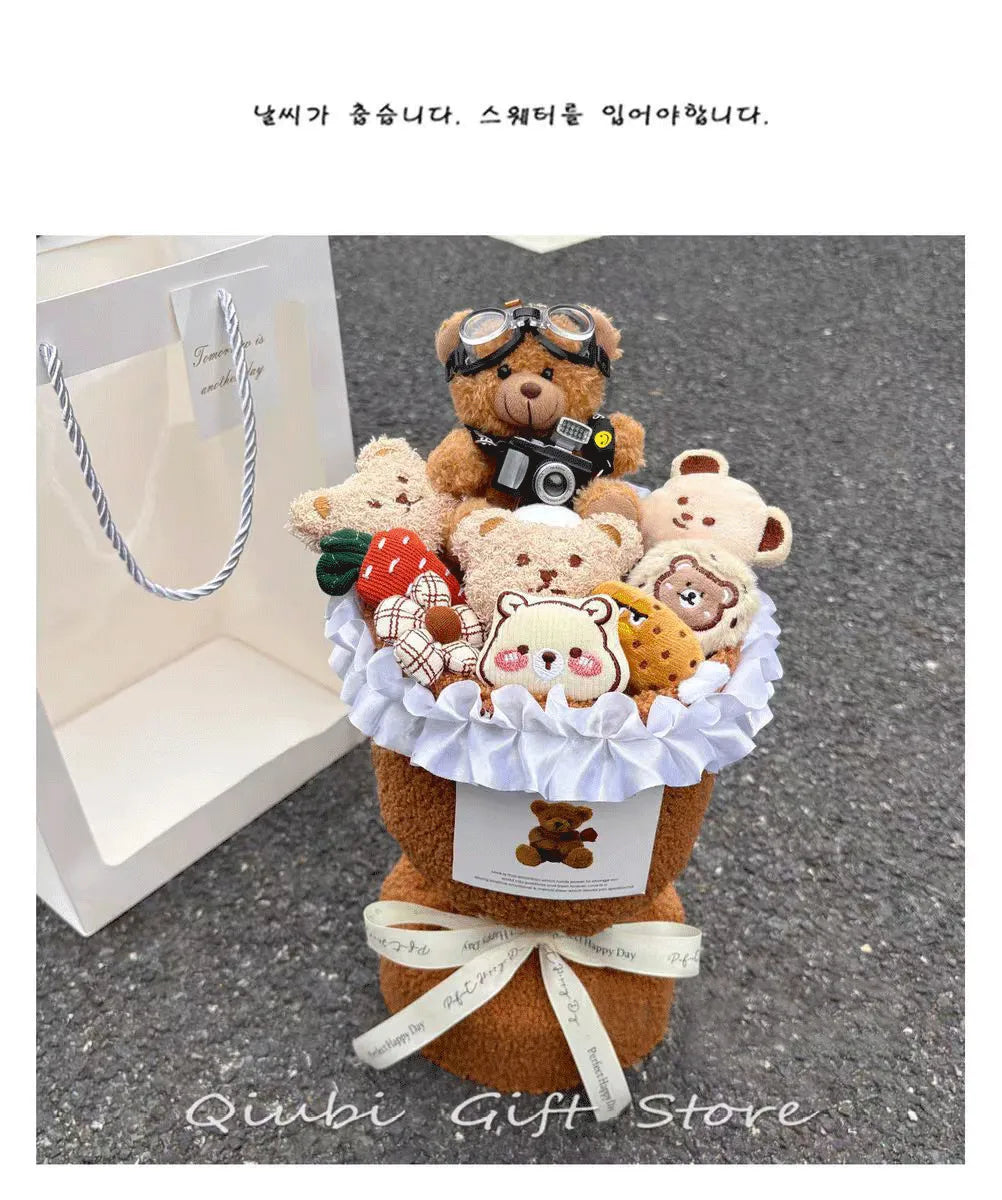 Birthday Gifts for Girlfriend - Cute Doll Bouquet Flowers, Lovely Surprise Present Idea for Her Special Day