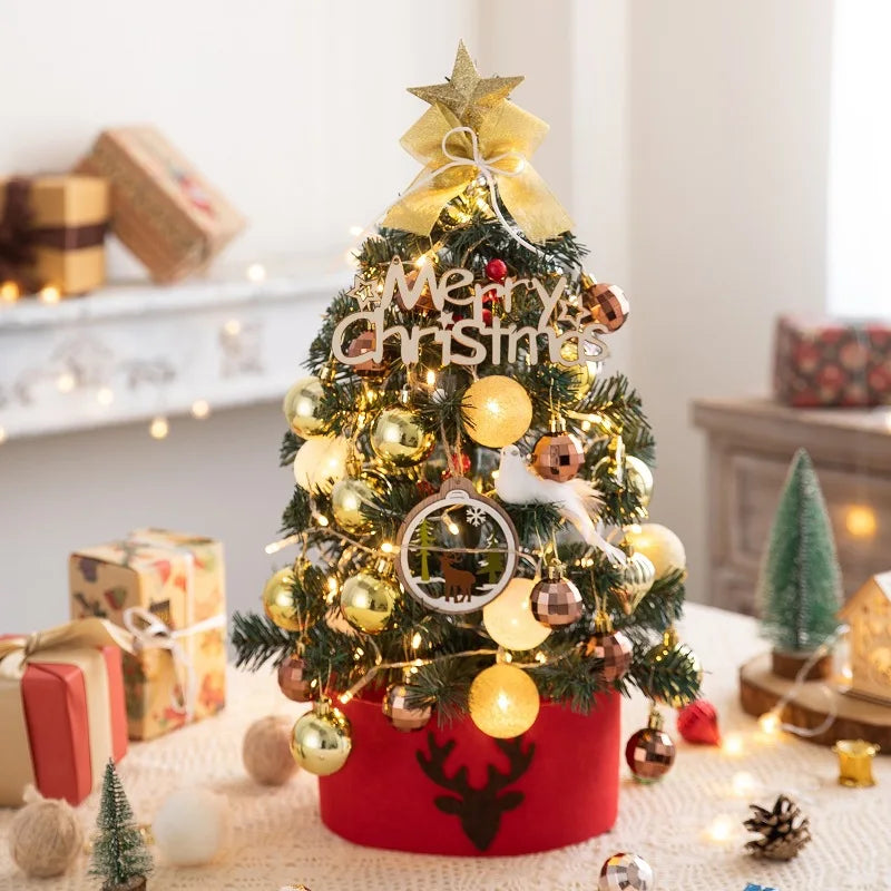 Christmas Decoration 45/60cm Christmas Tree Desktop Small Tree Ornaments New Year Navidad Gift Christmas Festival Party Supplies