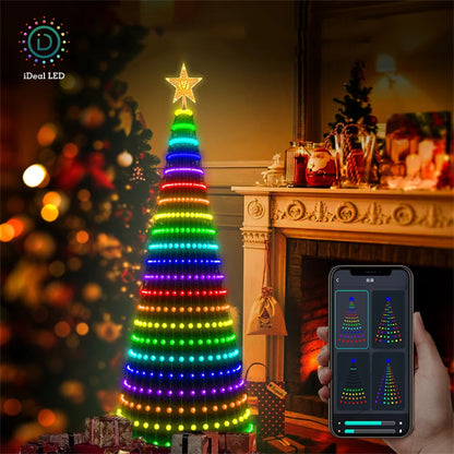 Christmas Ornamental Tree Lights Smart APP Music Sync Waterproof Indoor Outdoor String Christmas Decoration Atmosphere Lighting