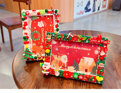 Christmas Holiday Gifts DIY  Cream Gum 6 Inches  Photo Frame Material Pack Handmade Production Cartoon Photo Frame Wooden