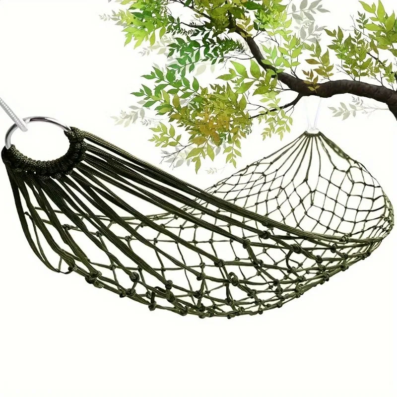 Outdoor Sports Hammock, Outdoor Sports Camping Hammock Net Nylon Rope Hook, Suitable for Garden, Beach, Courtyard Travel