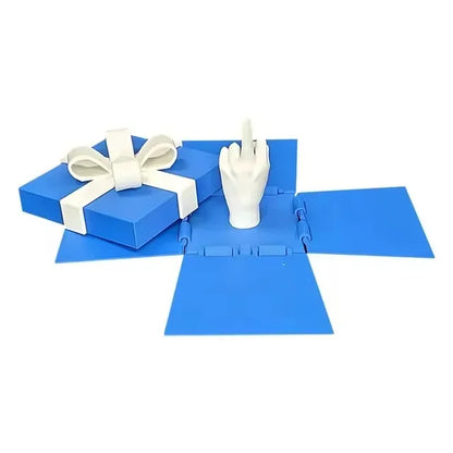 Middle Finger Surprise Gift Box Creative Spoof Hand Gesture Home Office Decor Funny Prank Toy New Year April Fools ' Day Gift