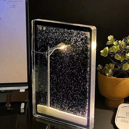 Christmas Night Light Street Lamps Christmas Crafts Snowy Night Lamp Decor Street Light Snow Simulation Kids Physics Science Toy