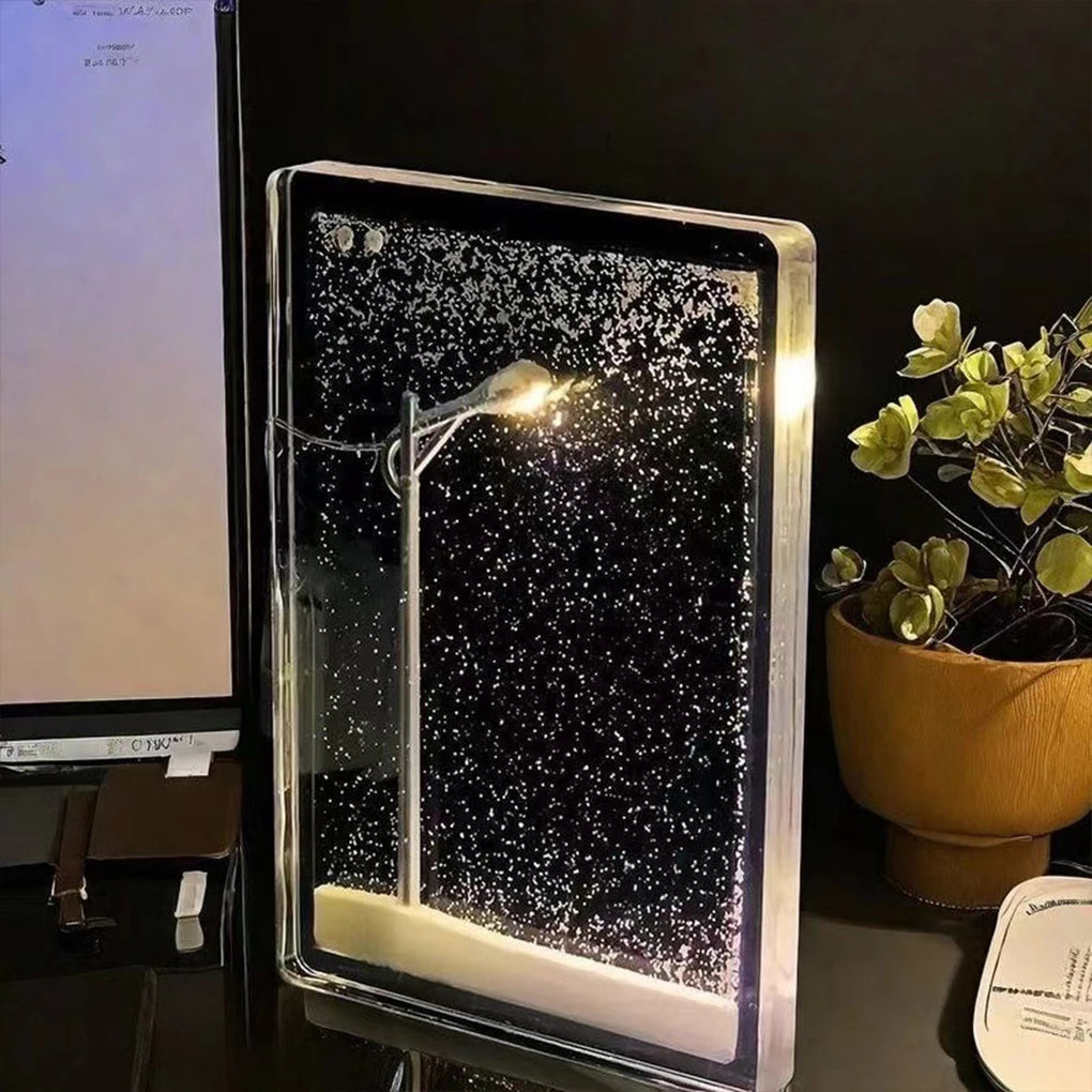 Christmas Night Light Street Lamps Christmas Crafts Snowy Night Lamp Decor Street Light Snow Simulation Kids Physics Science Toy