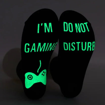 Gifts For Men BoyFriend Christmas Birthday Presents 1Pairs 'I Am Gaming'' I'm not Sleeping' Print Funny Novelty Cotton Socks