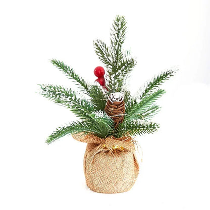 Christmas Tree Mini Desktop Decoration Plush Falling Snow PE Tree Holiday Scene Decoration 20cm Christmas Trees Home Decor