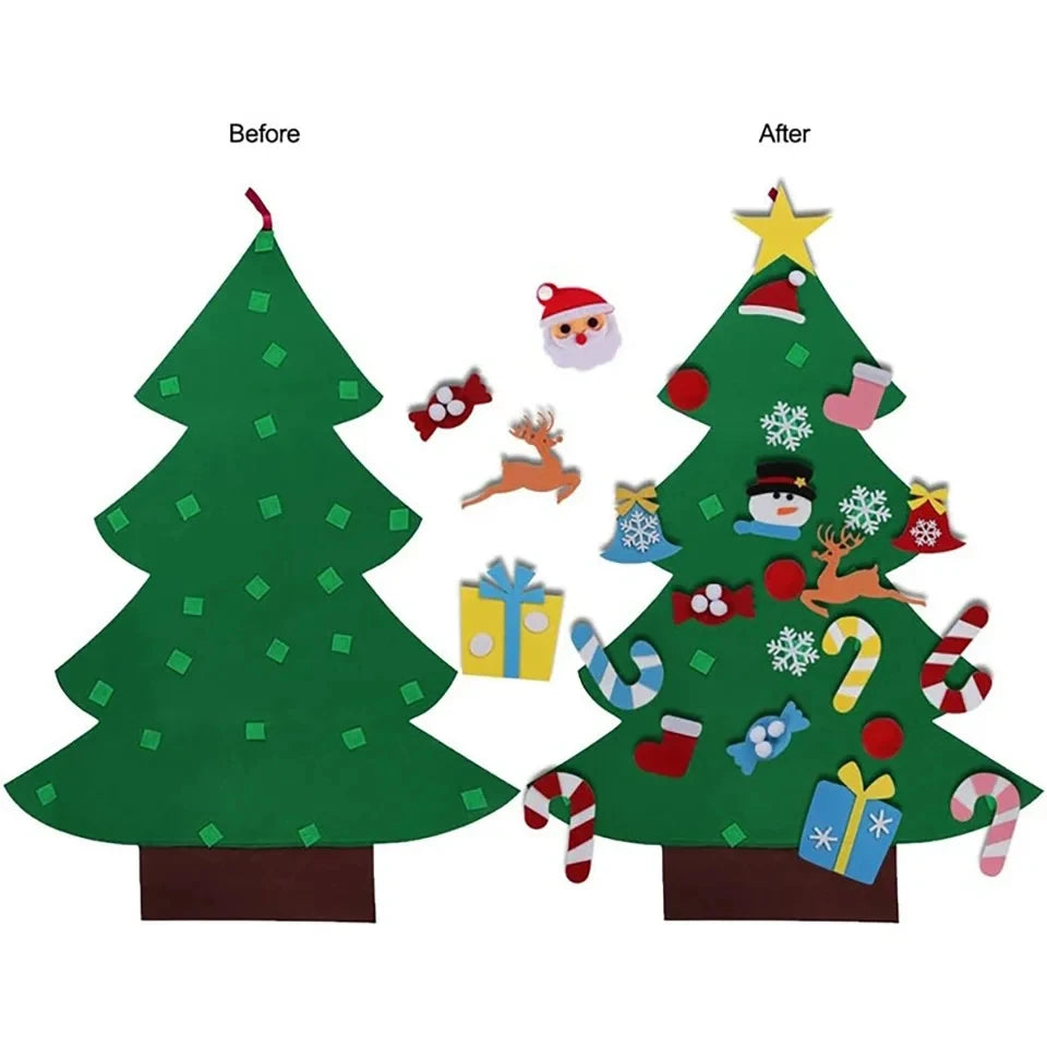 DIY Felt Christmas Tree Merry Christmas Decorations For Home 2026 Cristmas Ornament Xmas Navidad Gifts Santa Claus New Year Tree