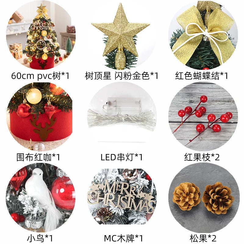 Christmas Decoration 45/60cm Christmas Tree Desktop Small Tree Ornaments New Year Navidad Gift Christmas Festival Party Supplies