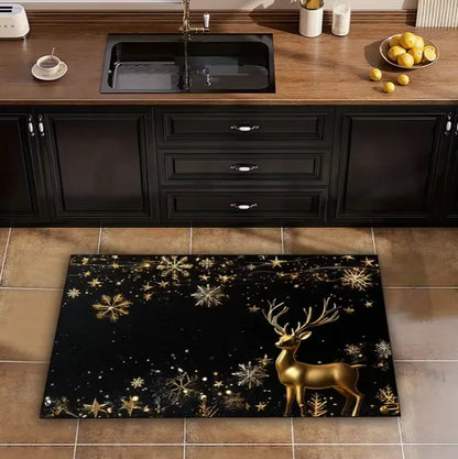 Christmas Decoration Simple Tree Welcome Mat Suitable for Indoor and Outdoor Kitchen Home Office Holiday Retro Home Decoration