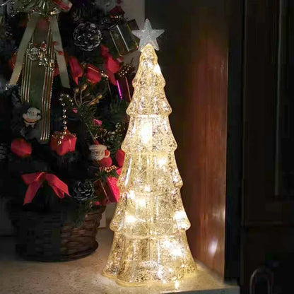 Christmas Tree Glass LED Night Light Romantic Holiday Decor