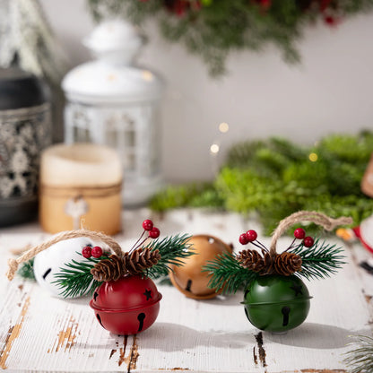 Christmas Jingle Bells Ornaments Retro Metal Christmas Bells Set Holiday Christmas Tree Decoration Window Memorial Ornament