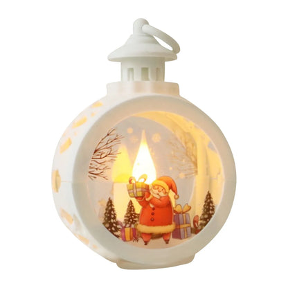 Christmas LED Candle Light Round Hanging Lantern Festive Holiday Ornament Figurine Indoor Home Christmas Party Decoration