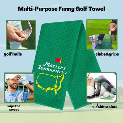 2 Count Great Christmas Golf Gifts | Funny Embroidered Golf Towels for Golf Bags | Golf Gifts for Men Golf Stuff |