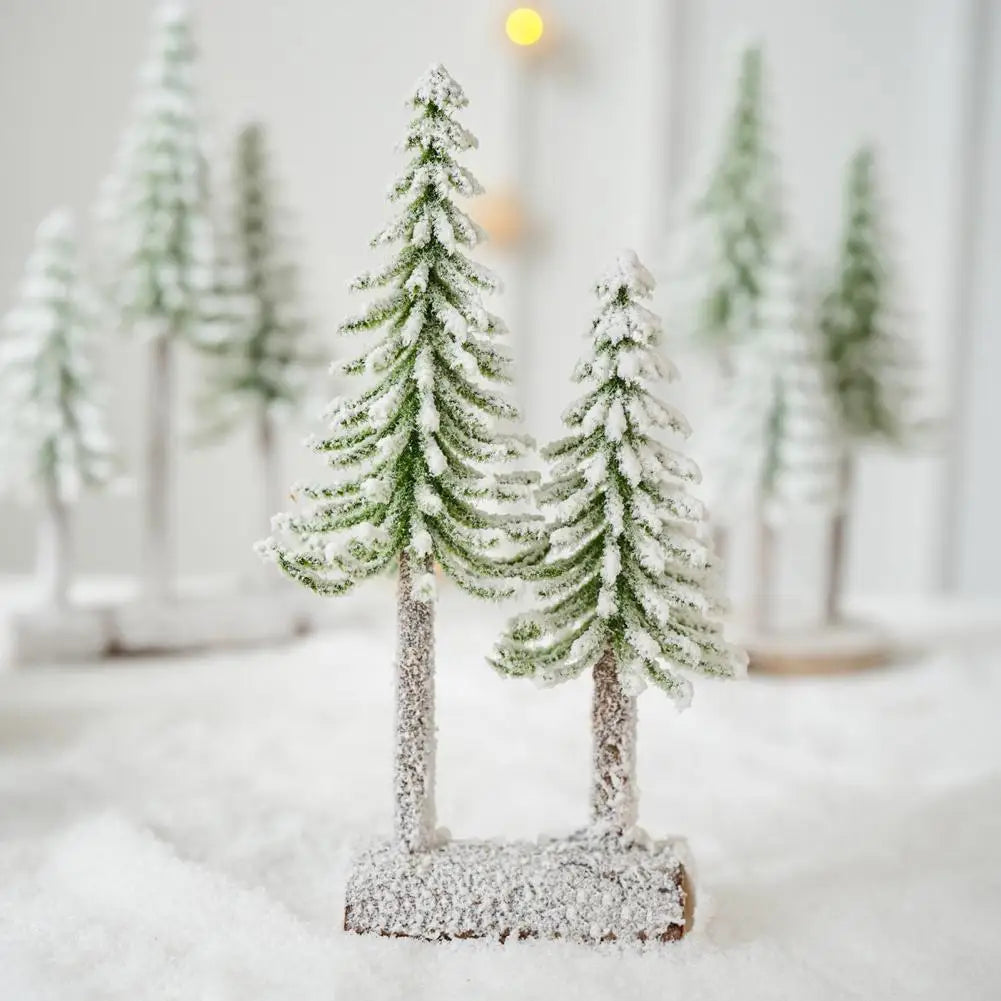 Christmas Tree Decoration Mini Christmas Tree Artificial Bottle Brush Trees with Snow Frost Flocked Pine for Winter Table Decor