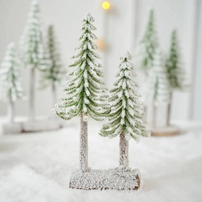 Christmas Tree Decoration Mini Christmas Tree Artificial Bottle Brush Trees with Snow Frost Flocked Pine for Winter Table Decor