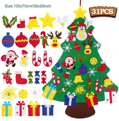 Kids DIY Felt Christmas Tree Merry Christmas Decorations For Home 2025 Christmas Ornaments Navidad 2026 New Year Gifts Xmas Tree