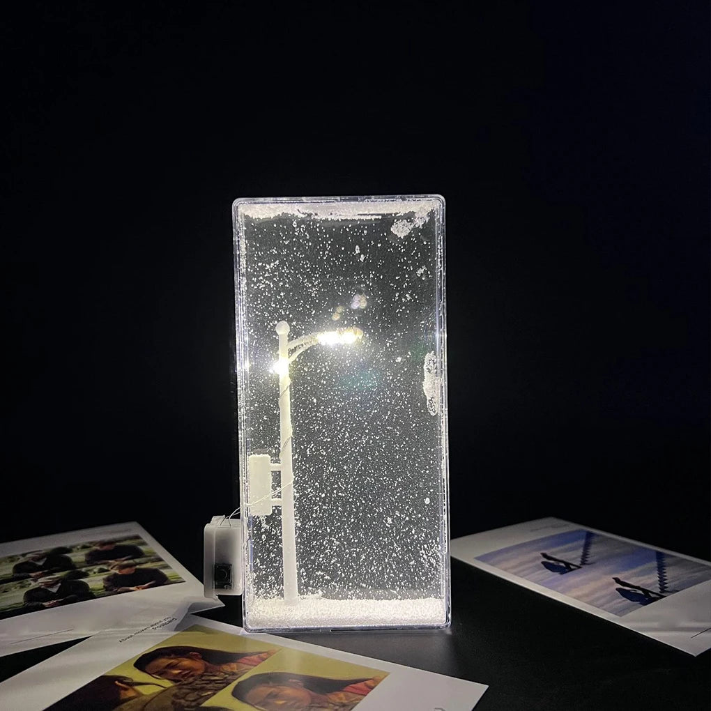 Christmas Night Light Street Lamps Christmas Crafts Snowy Night Lamp Decor Street Light Snow Simulation Kids Physics Science Toy