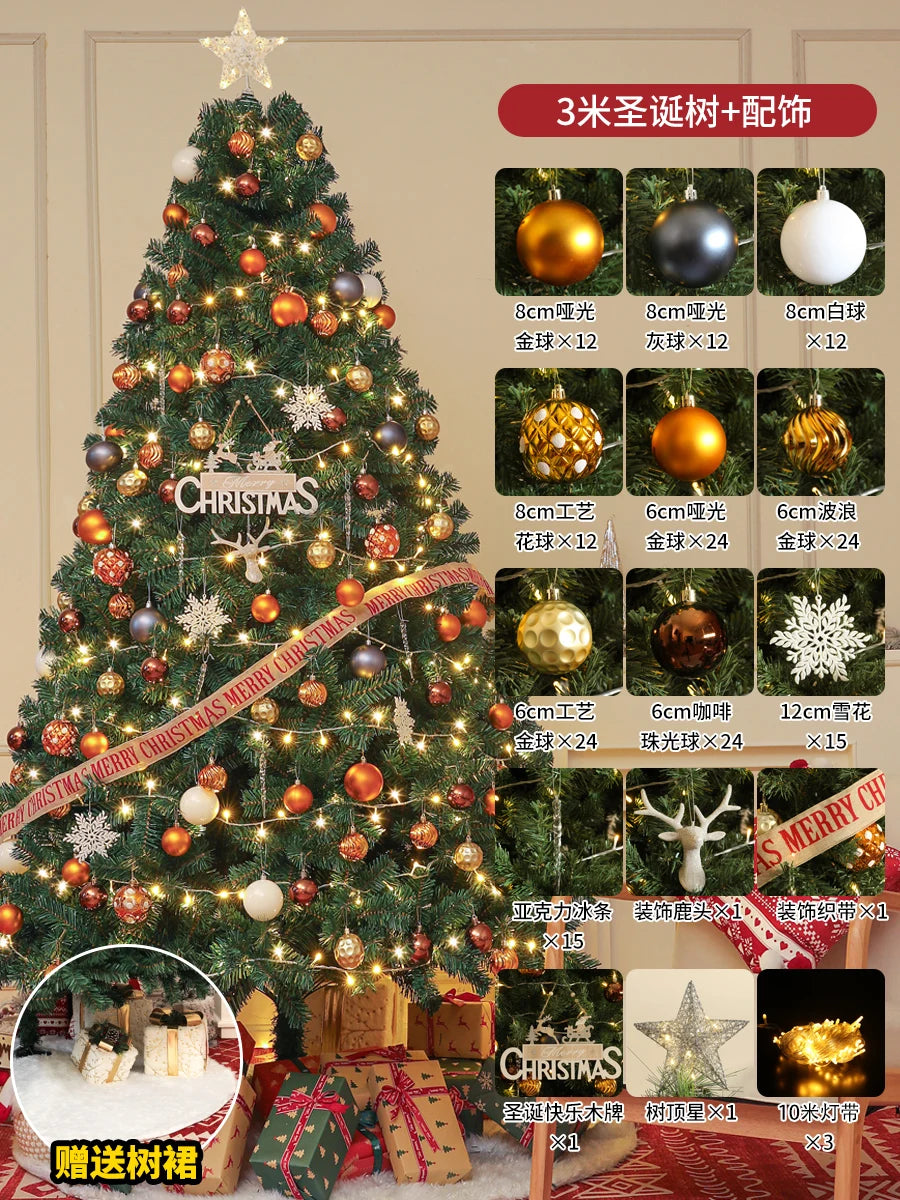 Christmas Tree 2025 New Model Dense Large Tree Living Room Decoration DIY Internet Celebrity Style Christmas Tree Christmas