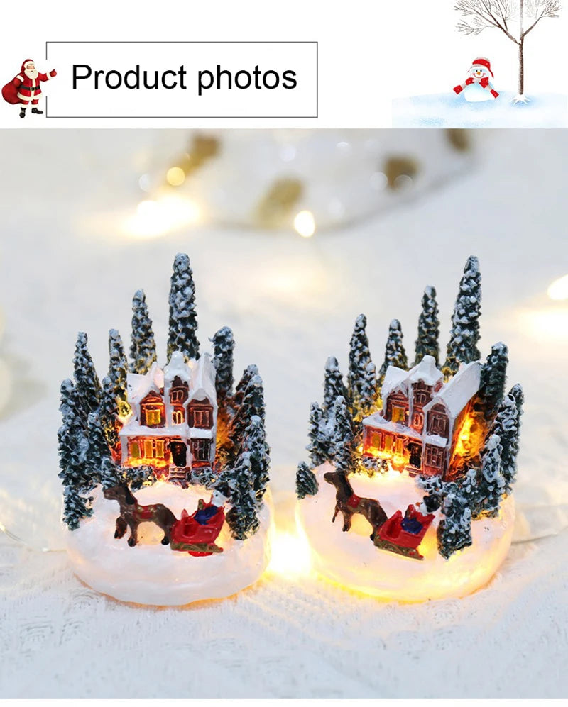 Christmas Decorations  LED Night Lights Luminous Micro Landscape House Children's Creative Gift Christmas New Year Ornaments