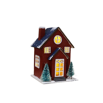 Christmas Wooden House Ornaments Christmas Tree Hanging Ornaments Christmas Party Decoration Holiday Gift Wooden Crafts