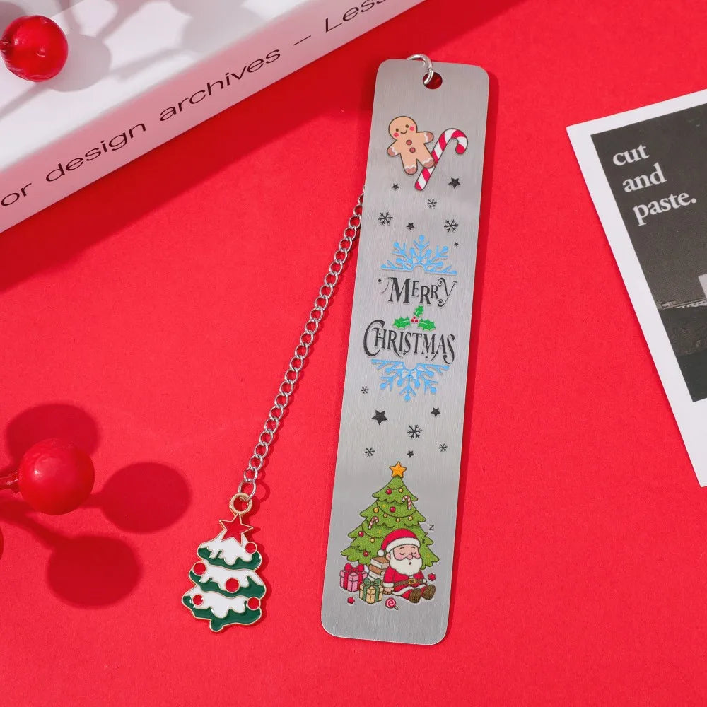 The best choice for Christmas reading gifts is stainless steel metal bookmarks, black high-end gift box packaging.