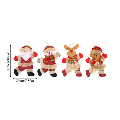 Festive 12pcs Christmas Ornaments Set - Santa, Snowman, Reindeer, Bear. Perfect for Holiday & Desk Decor.