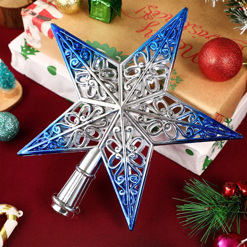 Christmas Ornament Christmas Tree Star Topper Star Party Decoration Tree toppers Blue Decorchraitmas Supplies Favors