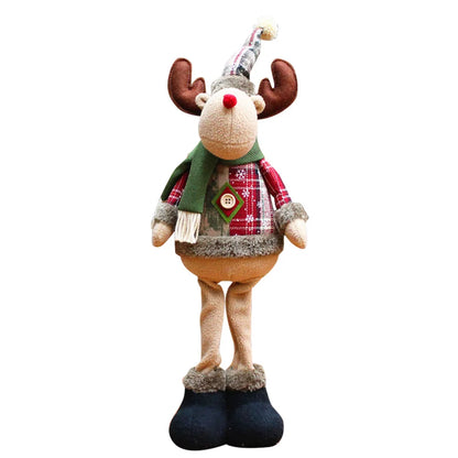Christmas Hanging Ornaments Santa Snowman Reindeer Flannel Xmas Decor Tree Gifts For Kids Holiday Home Cartoon Decoration